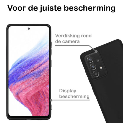 Samsung A53 Hoesje Siliconen Backcover Lichtgewicht - Zwart