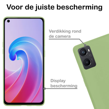OPPO A76 Hoesje Siliconen Backcover Lichtgewicht - Groen