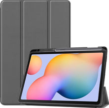 Samsung Galaxy Tab S6 Lite Trifold Bookcase Hoes met Penhouder voor S Pen - Grijs