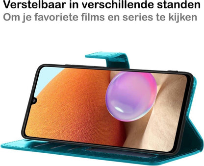 Samsung A32 4G Hoesje Bookcase Cover met Kaarthouder - Turquoise