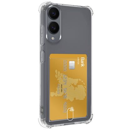 Samsung S25 Edge Hoesje Kaarthouder Backcover Shockproof - Transparant