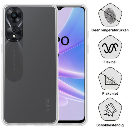 OPPO A78 5G Hoesje Siliconen Backcover Lichtgewicht - Transparant