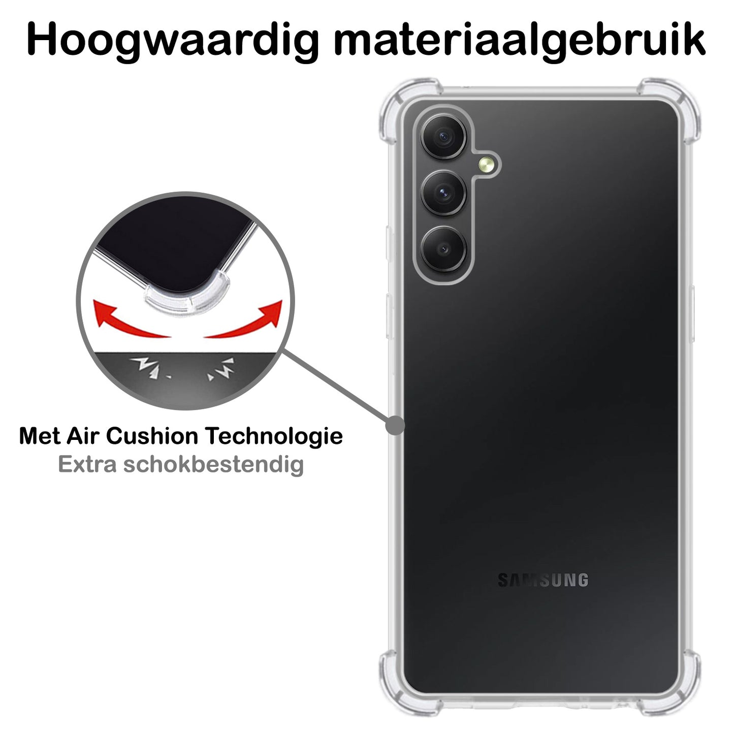 Samsung A54 Hoesje Shock Proof Siliconen - Transparant