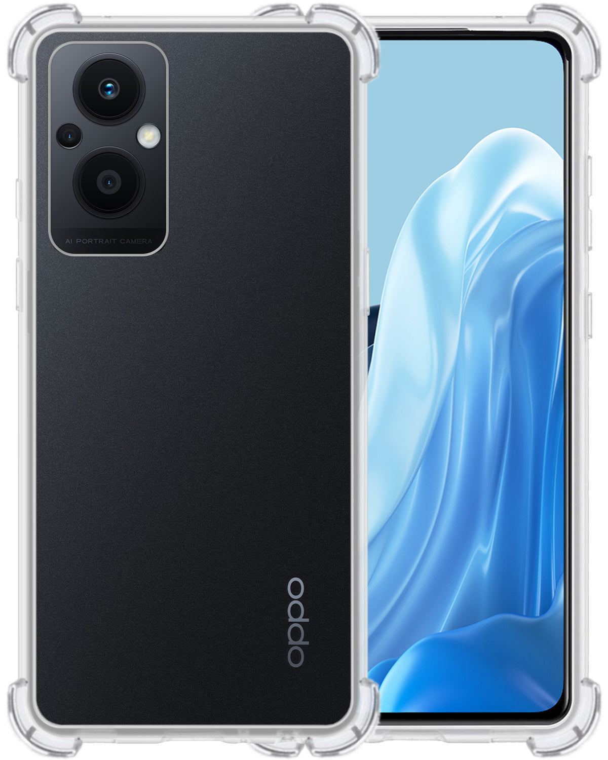 OPPO Reno 8 Lite Hoesje Shock Proof Siliconen - Transparant