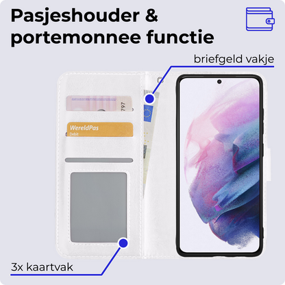 Samsung S21 Ultra Hoesje Bookcase Cover Uitneembaar - Zwart