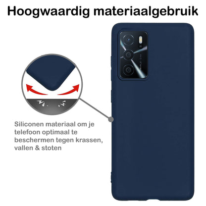 OPPO A16s Hoesje Siliconen Backcover Lichtgewicht - Donkerblauw