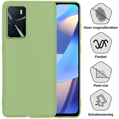OPPO A16s Hoesje Siliconen Backcover Lichtgewicht - Groen