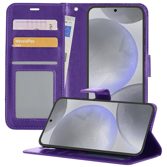 Samsung S24 Plus Hoesje Book Case Kunstleer - Paars