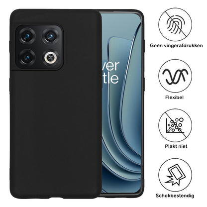 OnePlus 10 Pro Hoesje Siliconen Backcover Lichtgewicht - Zwart
