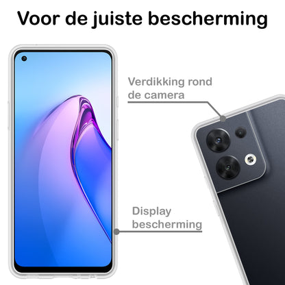 OPPO Reno 8 Pro Hoesje Siliconen Backcover Lichtgewicht - Transparant