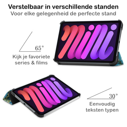 iPad Mini 6 Trifold Bookcase Hoes - Bloesem
