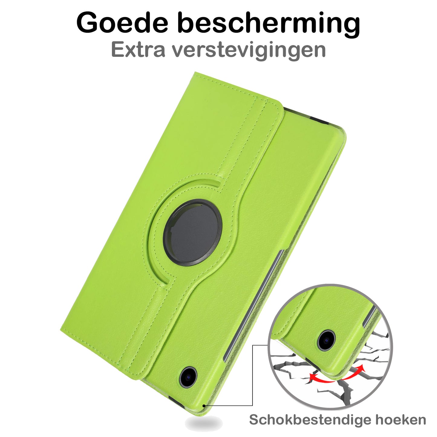 Samsung Galaxy Tab A8 Hoesje 360ðð Draaibare Book Case Kunstleer - Groen