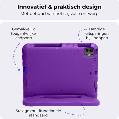 iPad Pro 2024 (11 inch) Kinderhoes Shockabsorberend Foam - Paars