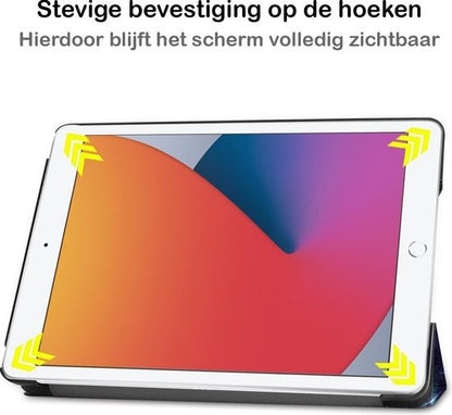 iPad 10.2 2020 Trifold Bookcase Hoes - Galaxy