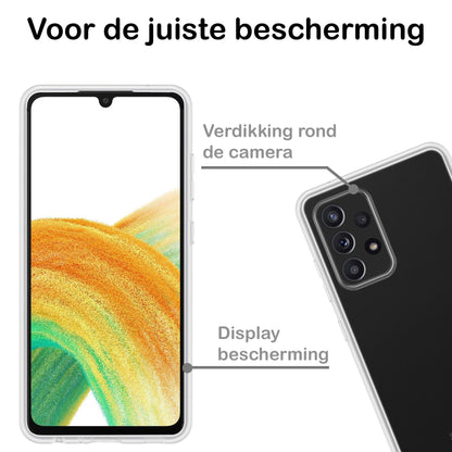 Samsung A33 Hoesje Siliconen Backcover Lichtgewicht - Transparant