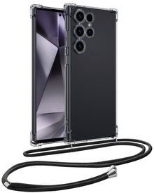Samsung S24 Ultra Hoesje met Koord Backcover Shockproof - Transparant