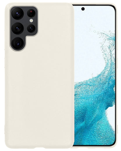 Samsung S22 Ultra Hoesje Siliconen Backcover Lichtgewicht - Wit