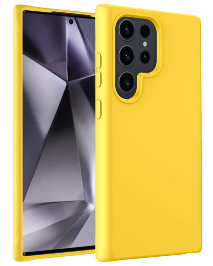 Samsung S24 Ultra Hoesje Siliconen Backcover Lichtgewicht - Geel