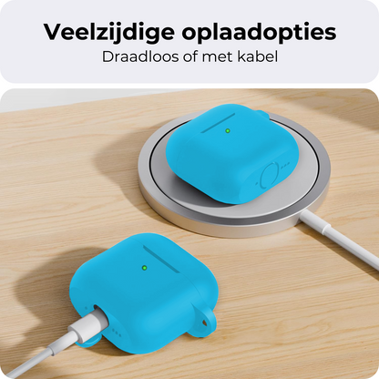 AirPods 4 Hoesje Siliconen Krasbestendig - Lichtblauw