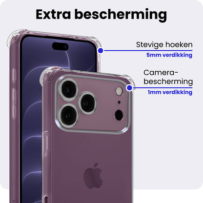 iPhone 18 Pro Max Hoesje Shockproof Backcover Siliconen - Transparant