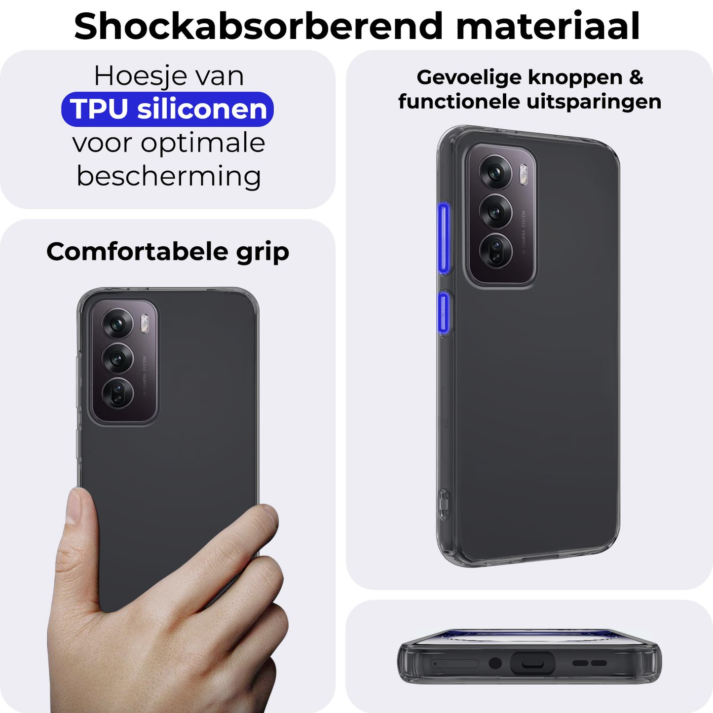 OPPO Reno 12 Pro Hoesje Siliconen - Transparant