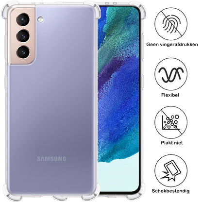 Samsung S21 FE Hoesje Shockproof Backcover Siliconen - Transparant