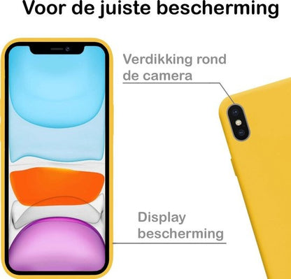 iPhone Xs Max Hoesje Siliconen Backcover Lichtgewicht - Geel