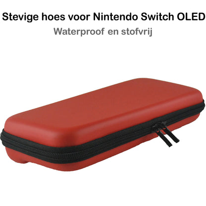 Nintendo Switch OLED Hard Cover Hoes met Koord -Rood
