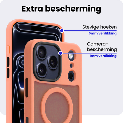 iPhone 17 Pro Hoesje Geschikt voor Magsafe Backcover Shockproof - Perzik