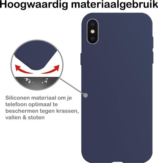 iPhone Xs Hoesje Siliconen - Donkerblauw