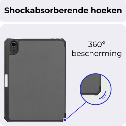 iPad Mini 7 Trifold Bookcase Hoes met Penhouder voor Apple Pen - Grijs