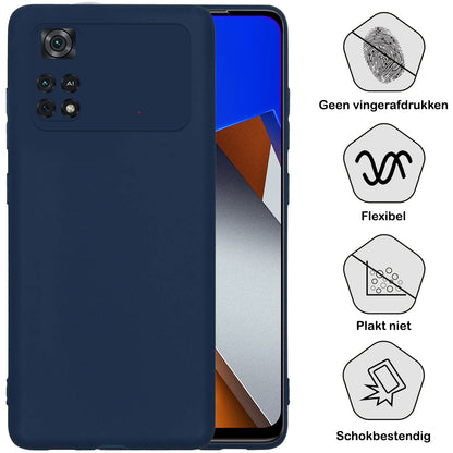 Xiaomi Poco X4 Pro 5G Hoesje Siliconen Backcover Lichtgewicht - Donkerblauw