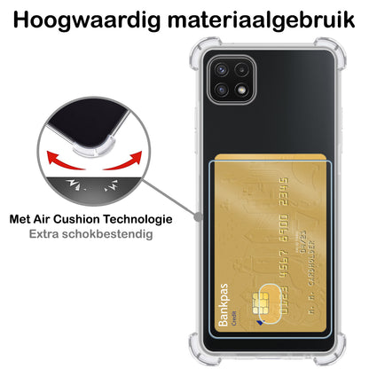 Samsung A22 5G Hoesje Kaarthouder Backcover Shockproof - Transparant