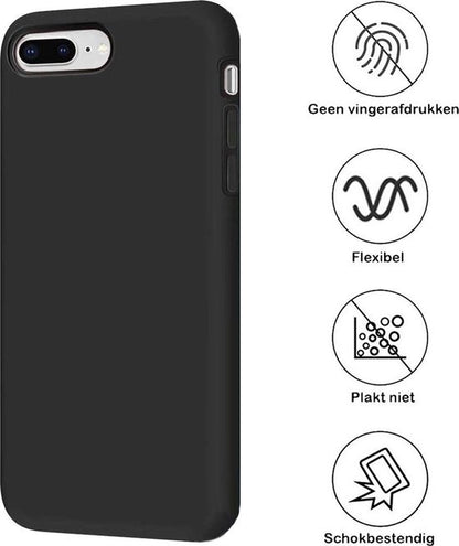 iPhone 7/8 Plus Hoesje Siliconen - Zwart