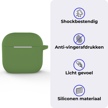 AirPods 4 Hoesje Siliconen Krasbestendig - Donkergroen