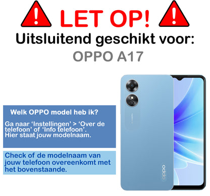 OPPO A17 Hoesje Bookcase Cover met Kaarthouder - Lichtroze
