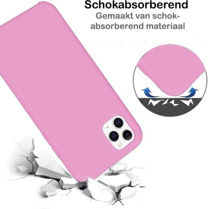iPhone 11 Pro Hoesje Siliconen Backcover Lichtgewicht - Roze