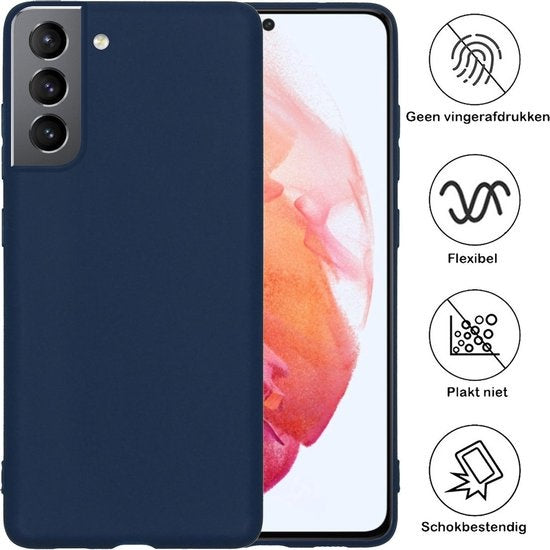 Samsung S21 Plus Hoesje Siliconen - Donkerblauw