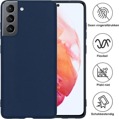 Samsung S21 Plus Hoesje Siliconen - Donkerblauw