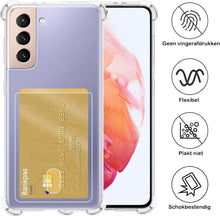 Samsung S21 Hoesje Kaarthouder Backcover Shockproof - Transparant