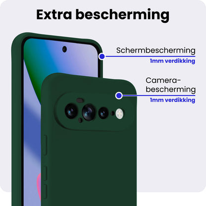 Google Pixel 11 Pro XL Hoesje Siliconen Backcover Lichtgewicht - Donkergroen