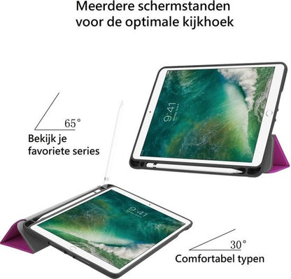 iPad Air 1 Trifold Bookcase Hoes - Paars