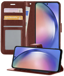 Samsung A54 Hoesje Bookcase Cover met Kaarthouder - Bruin