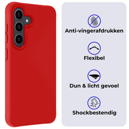 Samsung S24 Hoesje Siliconen Backcover Lichtgewicht - Rood