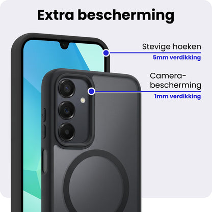 Samsung A16 Hoesje Geschikt voor Magsafe Backcover Shockproof - Zwart