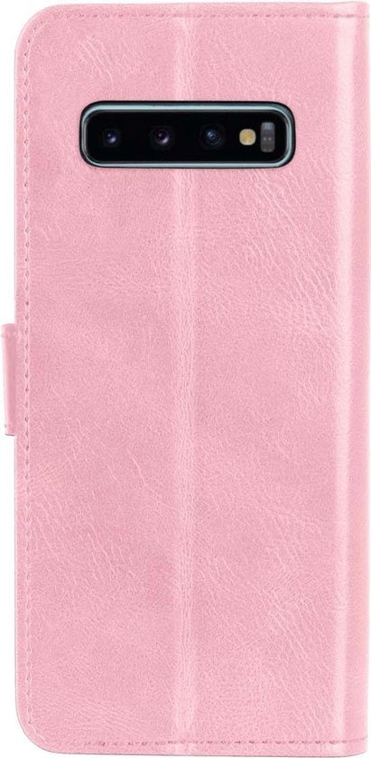 Samsung S10 Hoesje Bookcase Cover met Kaarthouder - Lichtroze