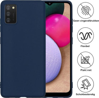Samsung A02s Hoesje Siliconen Backcover Lichtgewicht - Donkerblauw