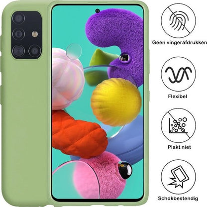 Samsung A51 Hoesje Siliconen Backcover Lichtgewicht - Groen