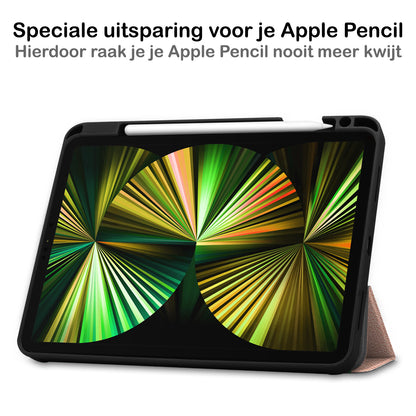 iPad Pro 2021 (12,9 inch) Hoesje Book Case Met Apple Pencil Uitsparing - Rosðð goud