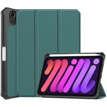 iPad Mini 6 Trifold Bookcase Hoes met Penhouder voor Apple Pen - Donkergroen